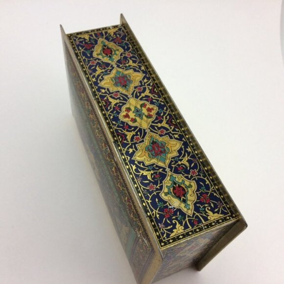 Schrafft's Vintage Tin Candy Box Canco Persian Lithograph Motif Hinged Lid - Picture 2 of 16